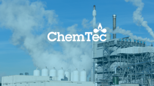 Photo of a hydrogen plant and the chemtec logo overlayed