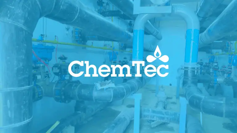ChemTec logo over a photo of pipes
