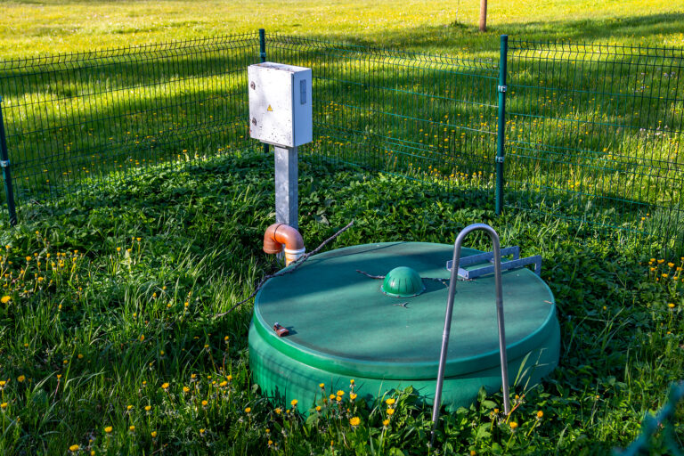 Septic tank installation, water treatment tank.